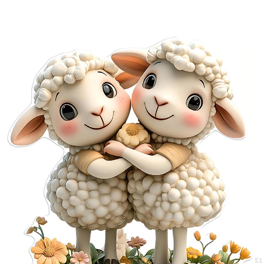 Dekoracja Owca 2D Akrylowa Dekoracja Stołu Płaska Tabliczka na Biurko do Kuchni