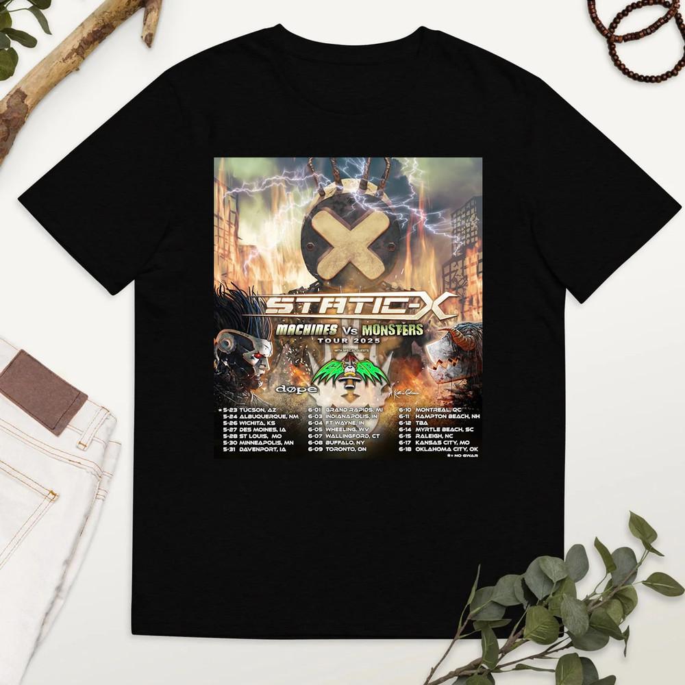 Static X BAND MACHINES VS MONSTERS TOUR T Shirt Full Size S-5XL Unisex T-Shirt L