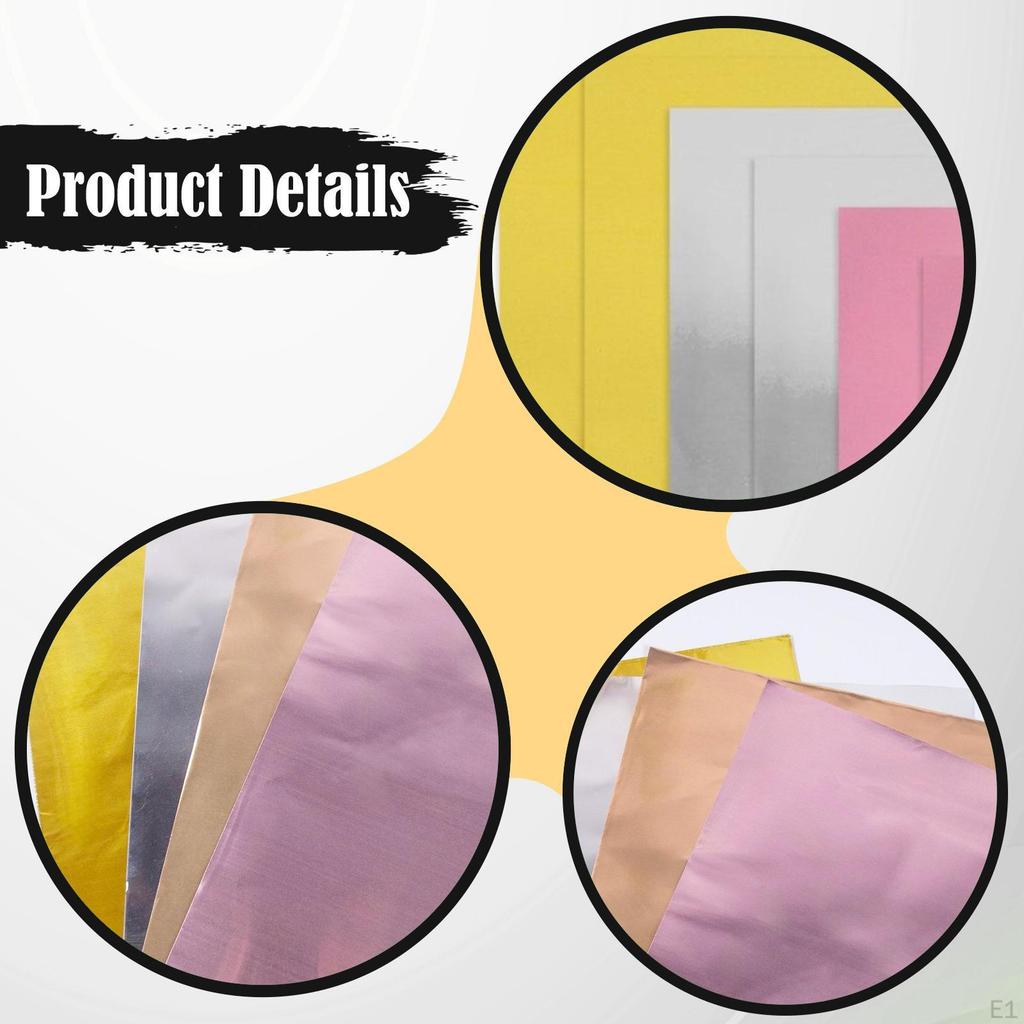 8 Pieces Metallic Cardstock Paper Construction Multipurpose Foil Board for Weddings Birthdays