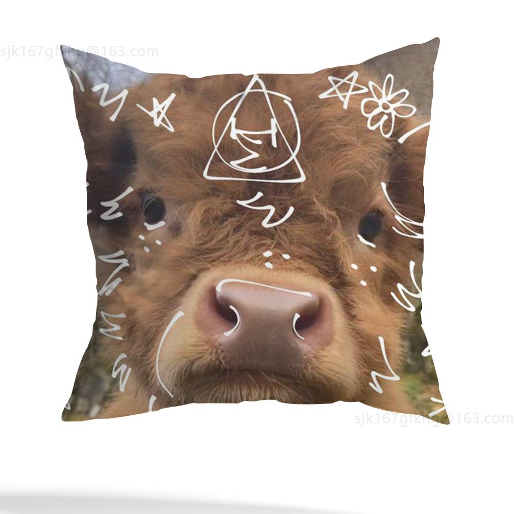 Nuova Federa Cuscino Simbolo Delta Therian Quadrata Stampa Double-Sided Peluche Corto Copricuscino Divano Camera da Letto Comodino