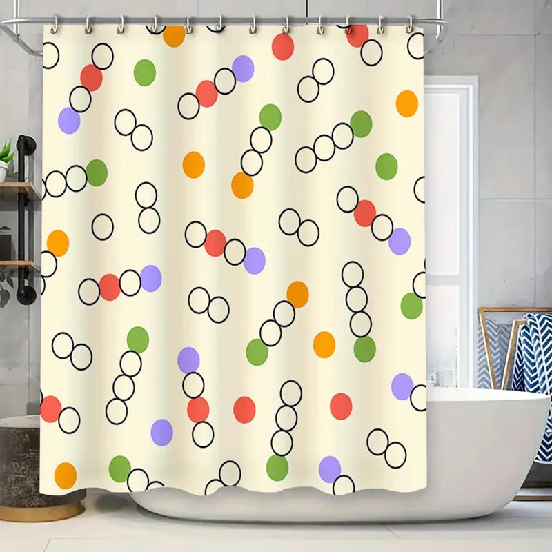 

Colorful Circle Bath Shower Curtain Modern Bathroom Decor For Kids, Teens Adults Available W60H190(CM)-1 Pcs