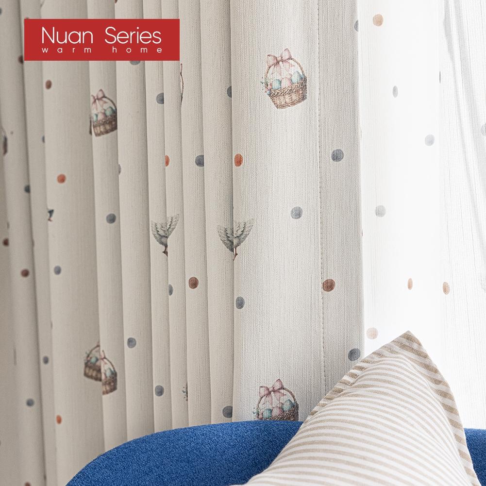 1PC Nuan Series Cartoon Duck Polka Dot Blackout Curtains, Cute Children's Room Thick Curtains for Bedroom Living Room Home Decor
