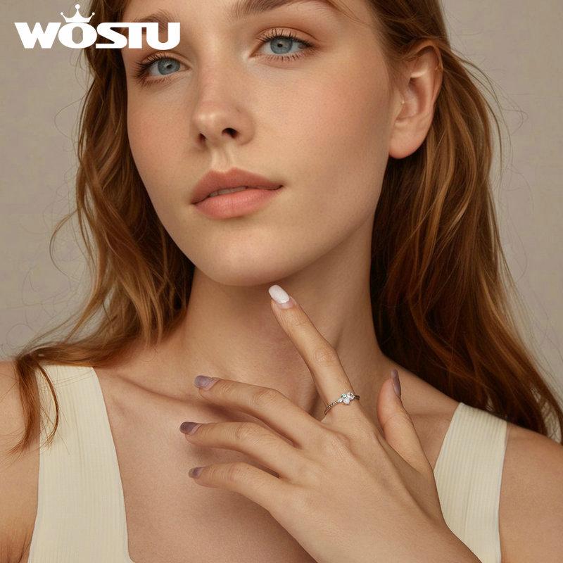 WOSTU Bague opale exquise en argent Sterling 925, minimaliste, grâce délicate, mode pour femmes et filles, bijoux fins, cadeau