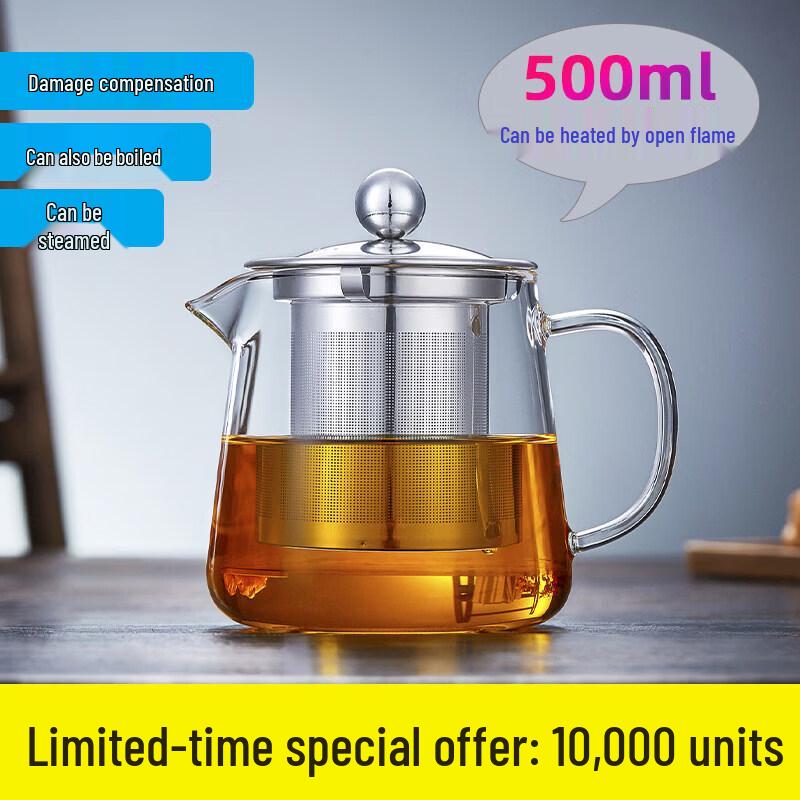 Heat-Resistant Thickened Glass Teapot Set with Infuser