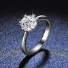Classic Six-Prong Snowflake Moissanite Ring, 1 Carat Simulated Diamond, 925 Sterling Silver