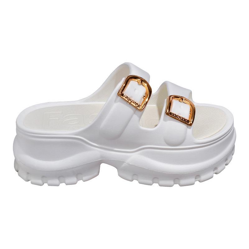 Super thick small slippers women wear new summer heightening fashion soft bottom beach v one-word slippers