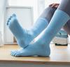 Women 's Compression Pink Five-finger Yoga Socks for Pilates Sporty Anti-Slip Cotton  5-Toe Mid Socks Custom Logo