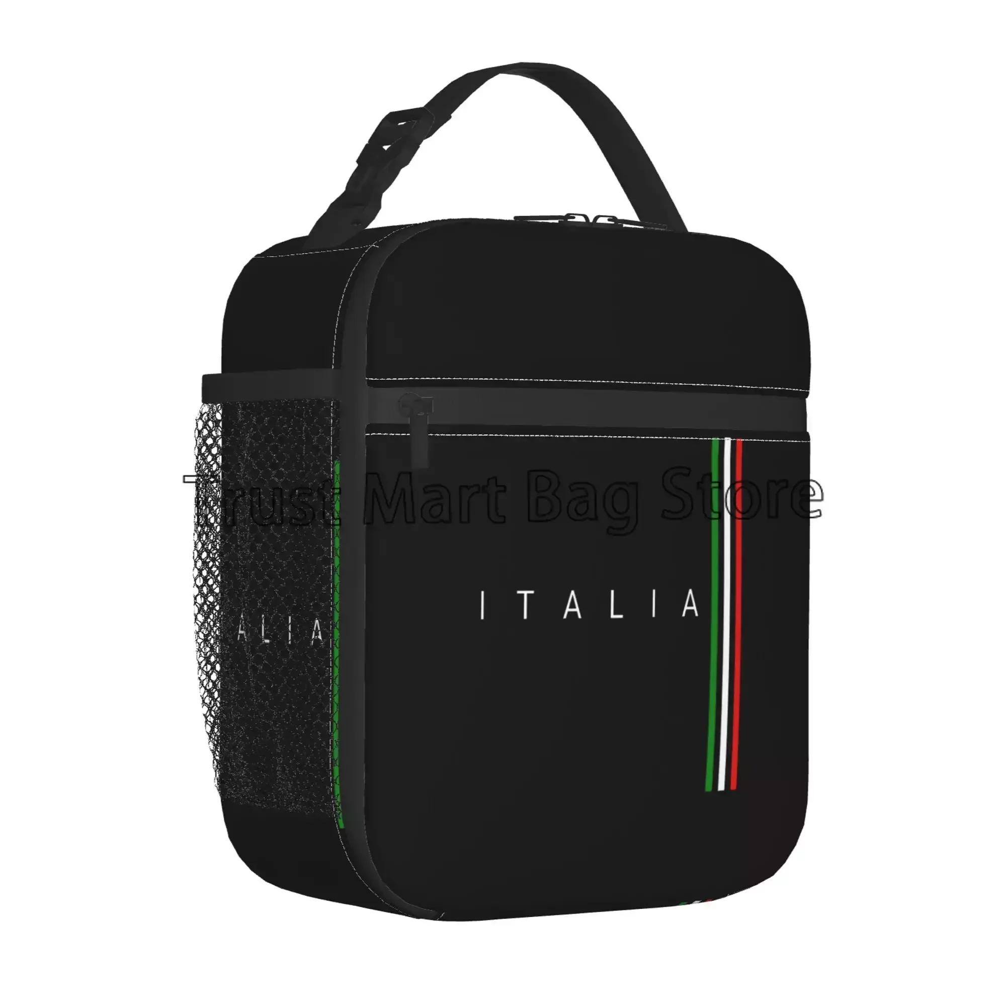 

Italian Flag Pattern Insulated Lunch Bag Reusable Portable Thermal Bento Tote Bag for Women Boys Girls Work School Picnic Travel
