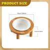 Elevated Cat Dog Bowl Ceramic Feeder Easy Assembly with Wood Stand Raised Pet Food Water Dish