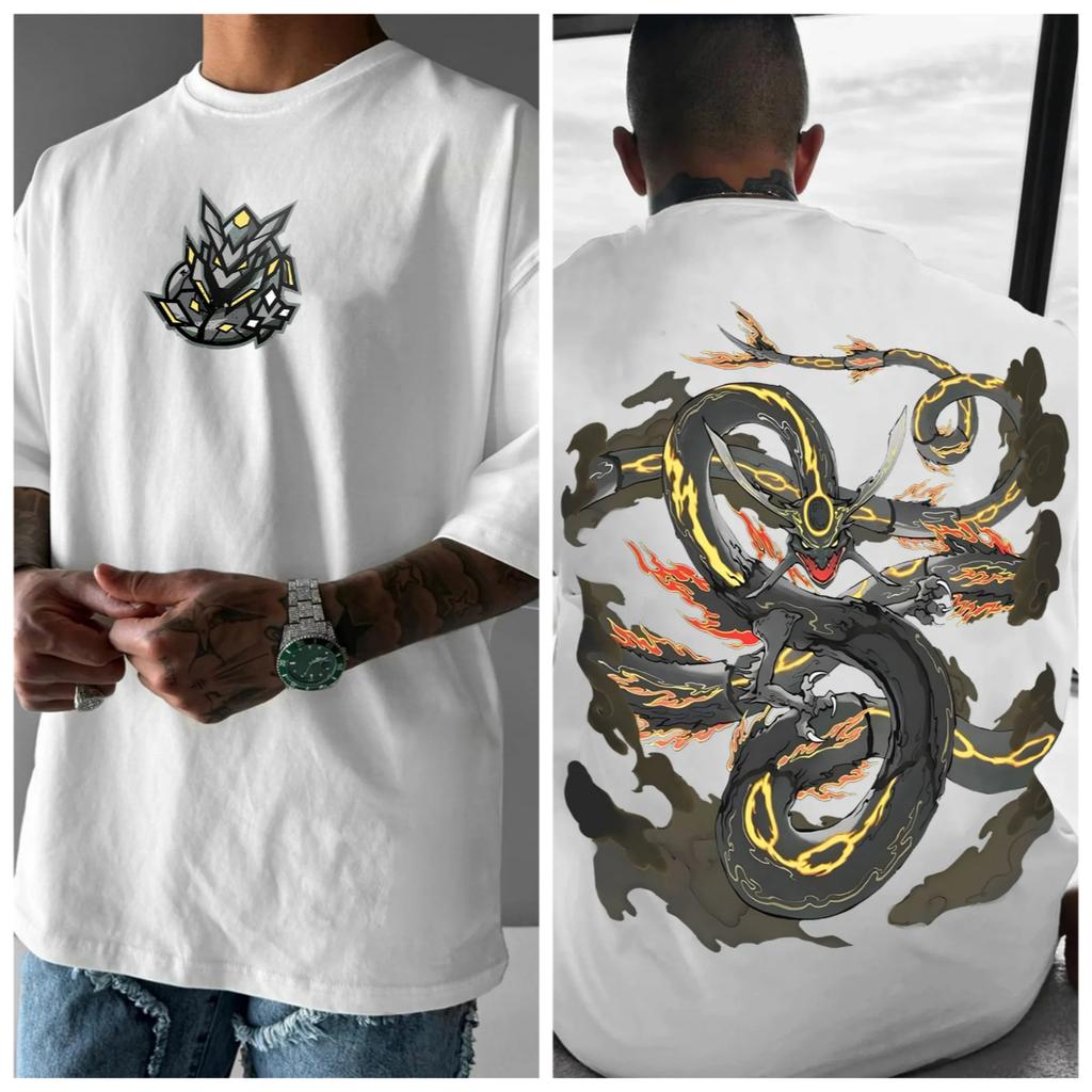 Animated Product Pattern Printed T-shirt for Men and Women Summer Cotton Street Fashion Brand Top