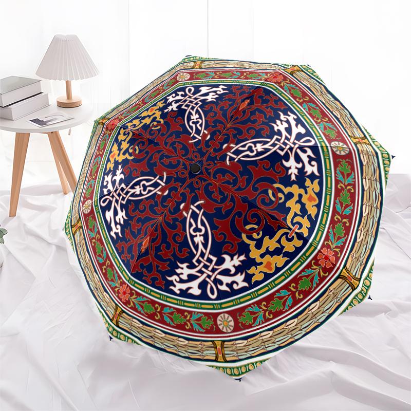 1 szt. Automatyczny Składany Parasol - Wzór Kreskówkowy, Przenośny i Składany Design z 8 Żebrami, Prezenty Świąteczne i Urodzinowe