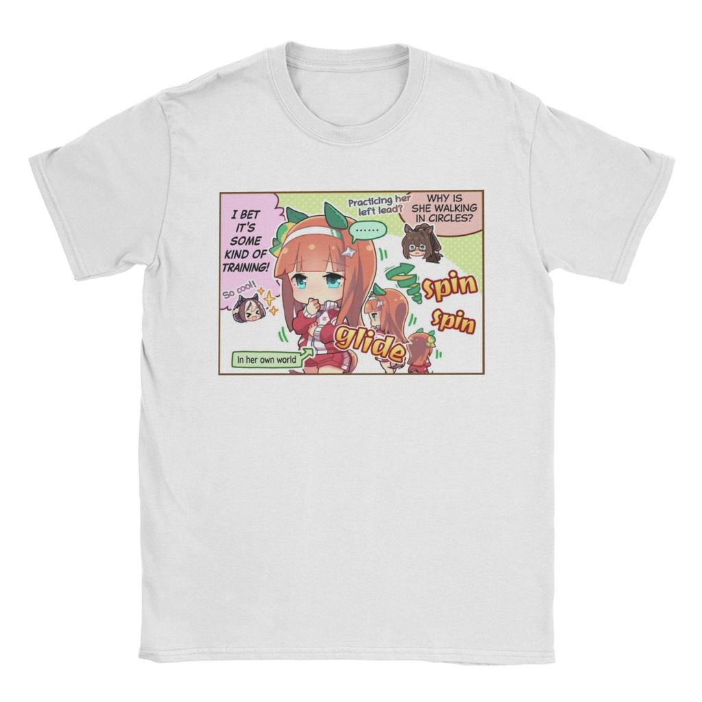 I Paused My Umamusume Career To Be Here Men T Shirt Tees Y2k Short Sleeve Round Collar Unisex T-Shirts Cotton Plus Size Clothes