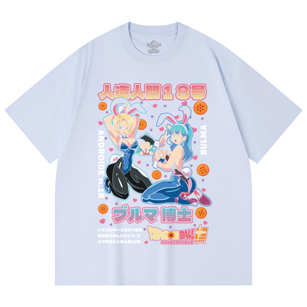 230 Gsm 100% Cotton Dragon Ball V26 Bulma Android Print Unisex Heavy Cotton T Shirt