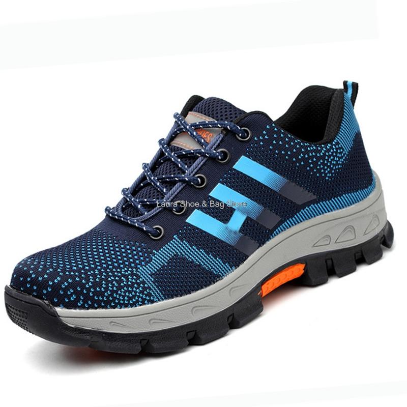 Fashion Work Safety Shoes Men Boots Fashion Work Sneakers Male Shoes Adult Work Boots Steel Toe Shoes Indestructible Men Safety Boots