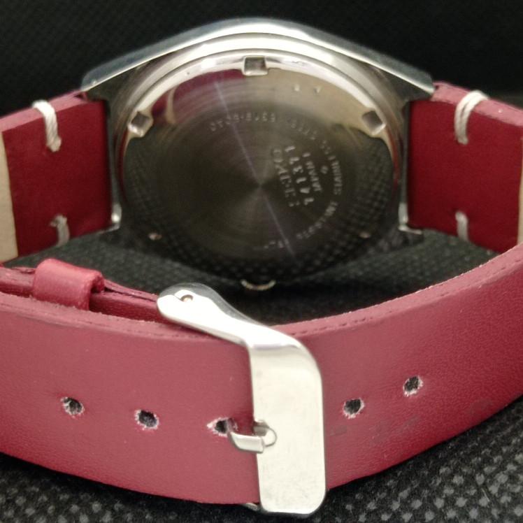 USED VINTAGE SEIKO 5 AUTOMATIC 6309A JAPAN MENS D/D RED WATCH 621b-a413509-2 SKU621b-a413509