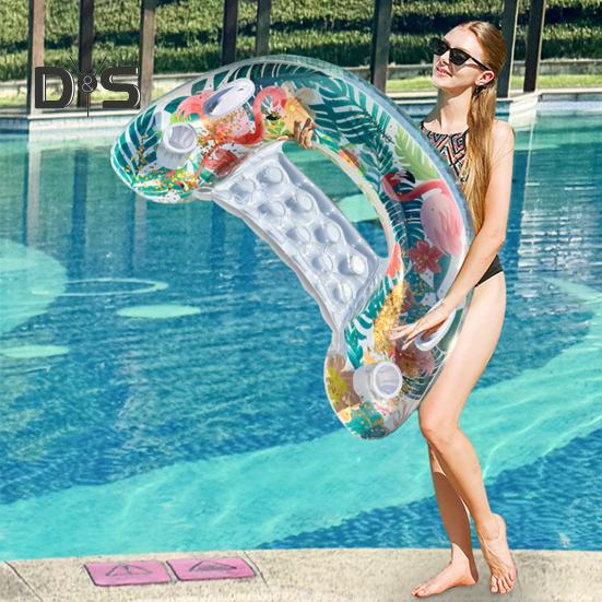 Inflatable Pool Float for Adults PVC Pool Floating Lounge Chair with Cup Holder Summer Beach Pool Lounger for Party Water Fun