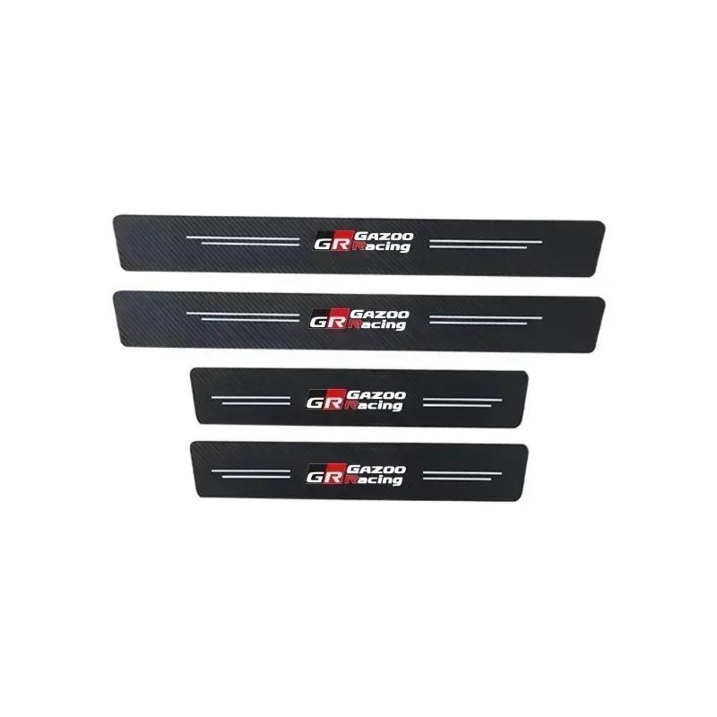 Car Rear Trunk Bumper Plate Door Sill Protector Stickers For Toyota GR Sport Racing Corolla Aqua Avensis Prius RAV4 Yaris Camry