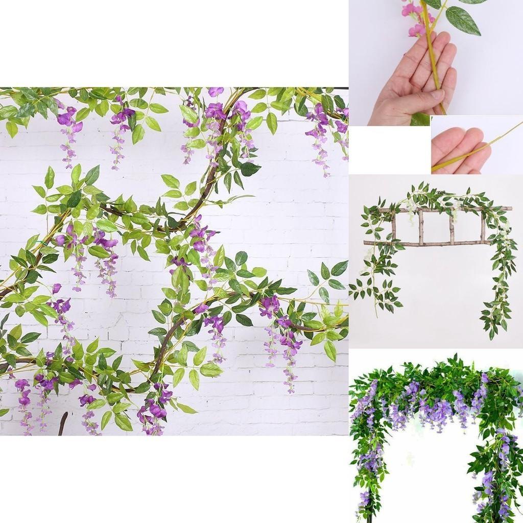 Lifelike 2x Artificial Wisteria Flower Vine With Stunning Colors For Home Decor