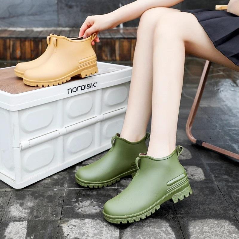 Korte Enkel Regenlaarzen Waterdicht Antislip Rubberen Schoenen Voor Mannen Vrouwen Buitenwerk Chelsea Stijl
