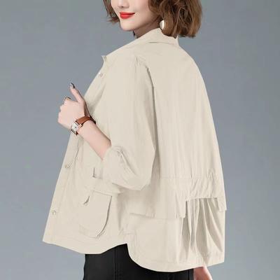 Ince Kısa Ceket Kadın Moda Rahat Hırka Gömlek Rüzgarlık Kadın Ceket Dış Giyim