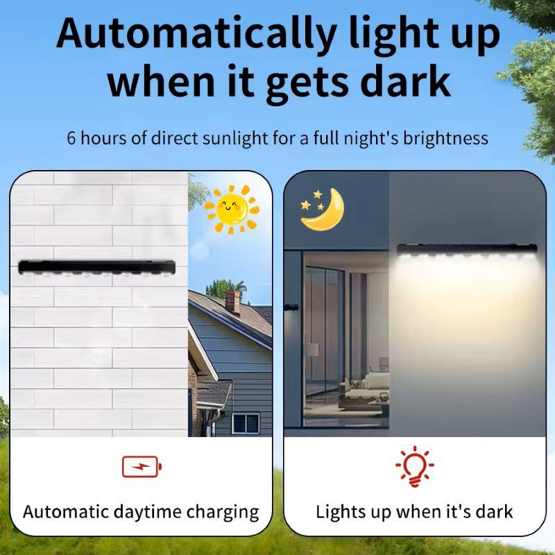 Solar Wall Light 4/8leds Outdoor Waterproof 1/2PCS Garden Light Balcony Staircase Fence Atmosphere Decorative Lighting