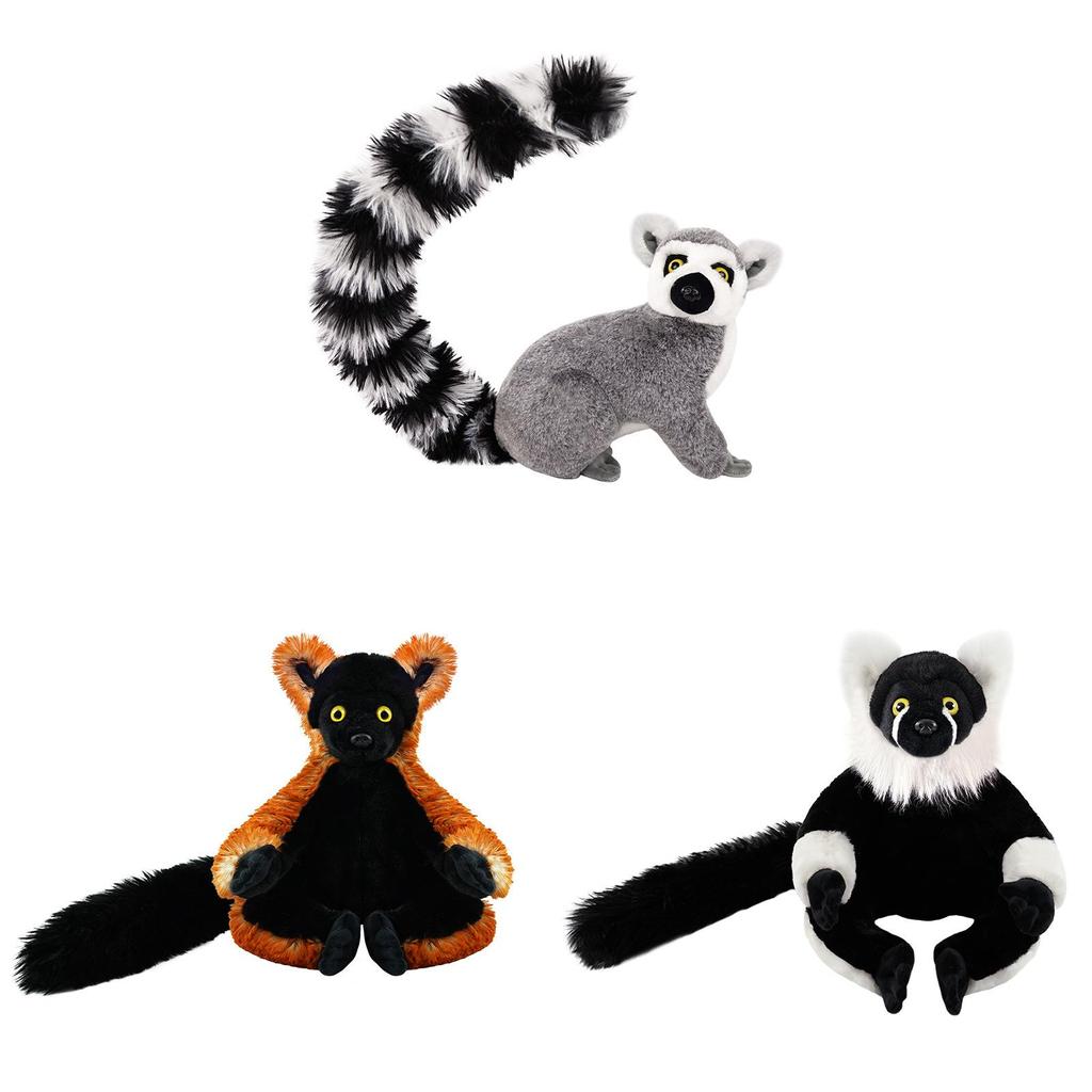 Plush Toy Lemur Collection With Pp Cotton Filling For Kids And Collectors