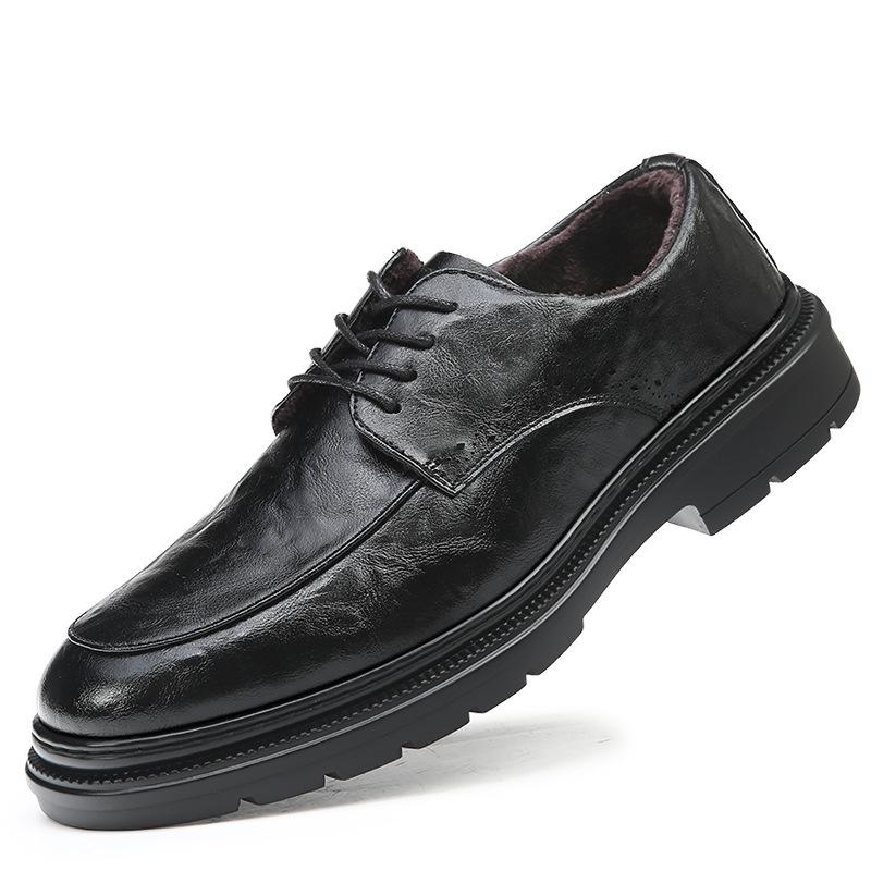 Mens Genuine Leather Business Oxfords Soft Cushioned Sole Breathable Dress Shoes For Office Daily Wear Black Formal Casual Shoes