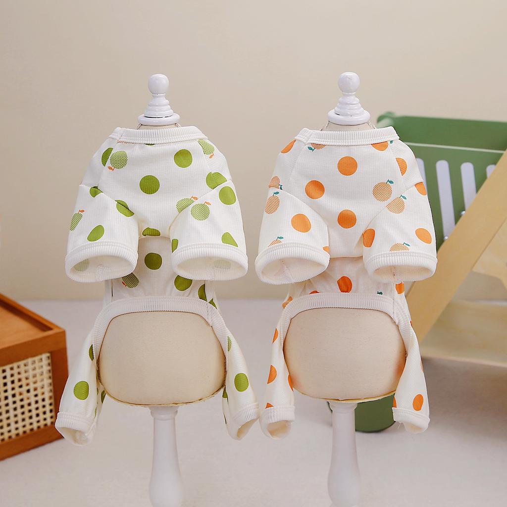 Kleidung für Hunde, für vierbeinige Haustiere, Heimkleidung, Kleidung für Hunde, Herbst und Winter, Untermantel, gepunkteter Overall, Welpenkleidung