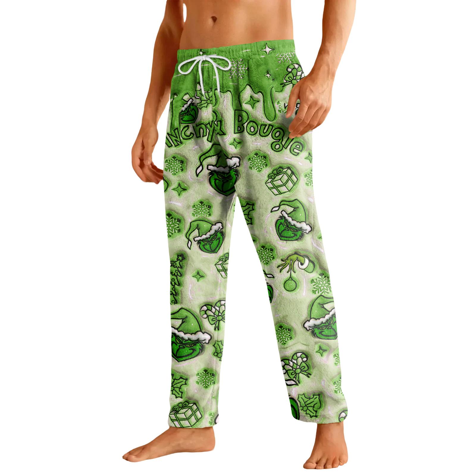 

Мужские повседневные фланелевые брюки с карманами на кулиске XXXL зелёный