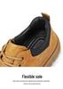 Men's Genuine Leather Outdoor Short Boots, Warm Plus Velvet, Autumn Winter Workwear, Yellow Martin Design.