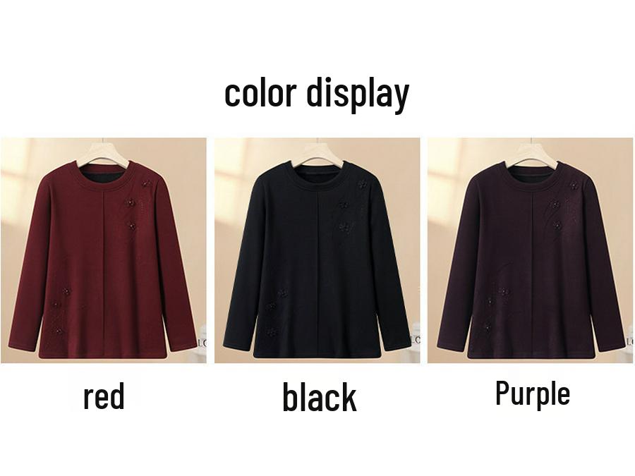 Plus Size Velvet Winter Top - Stylish New Arrival for Middle-Aged Women