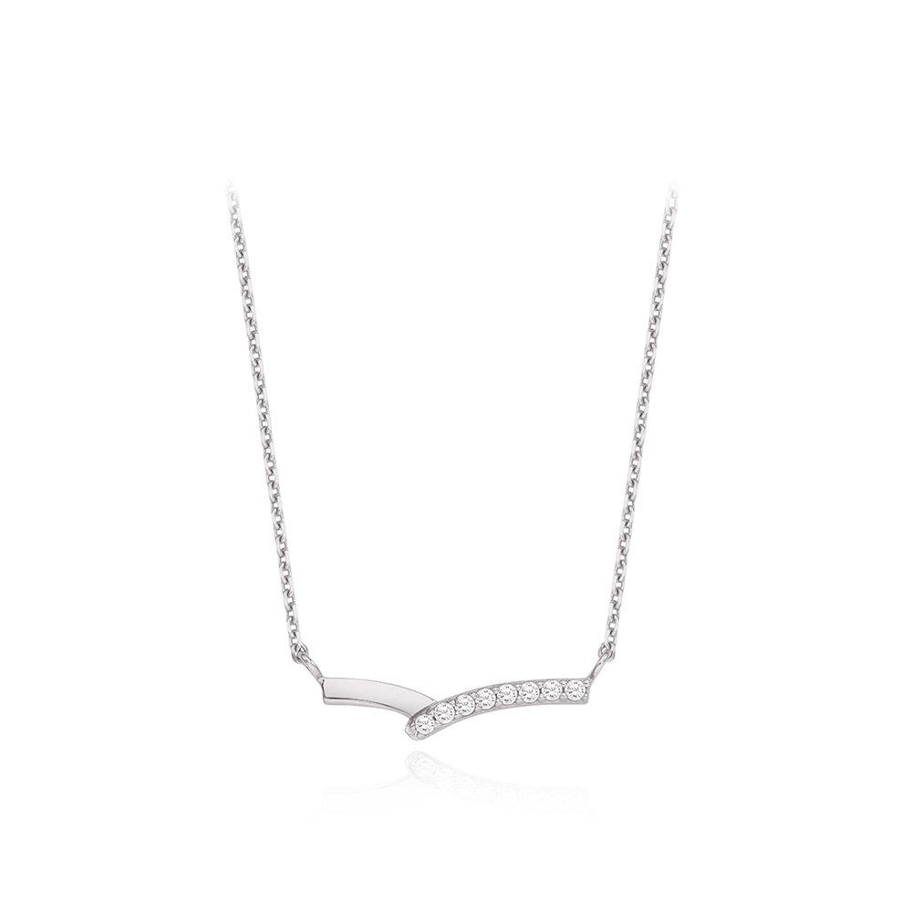 [Stonehenge]] Silver Line Cubic Necklace Sc25A03E