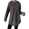 2025 Women's Solid Color Hooded Jacquard Slim Sweatshirt Jacket with Drawstring