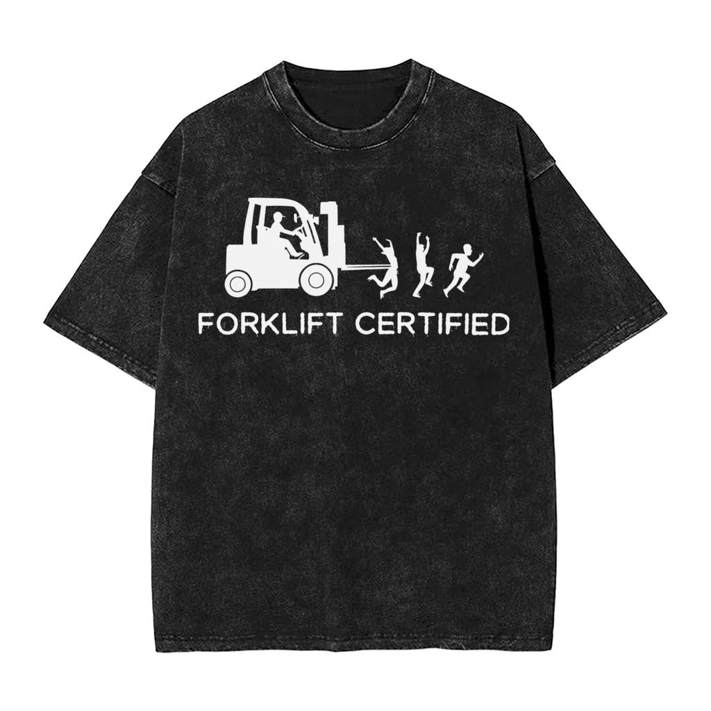 Forklift Certified Tshirt Summer  Streetwear Tshirts Cotton Harajuku Tshirt For Man Short Sleeve Custom Diy Tops