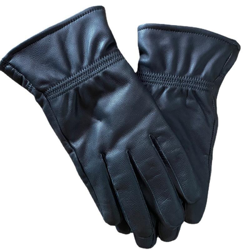 Mens Womens Winter Leather Gloves Warm Sheepskin Driving Cycling