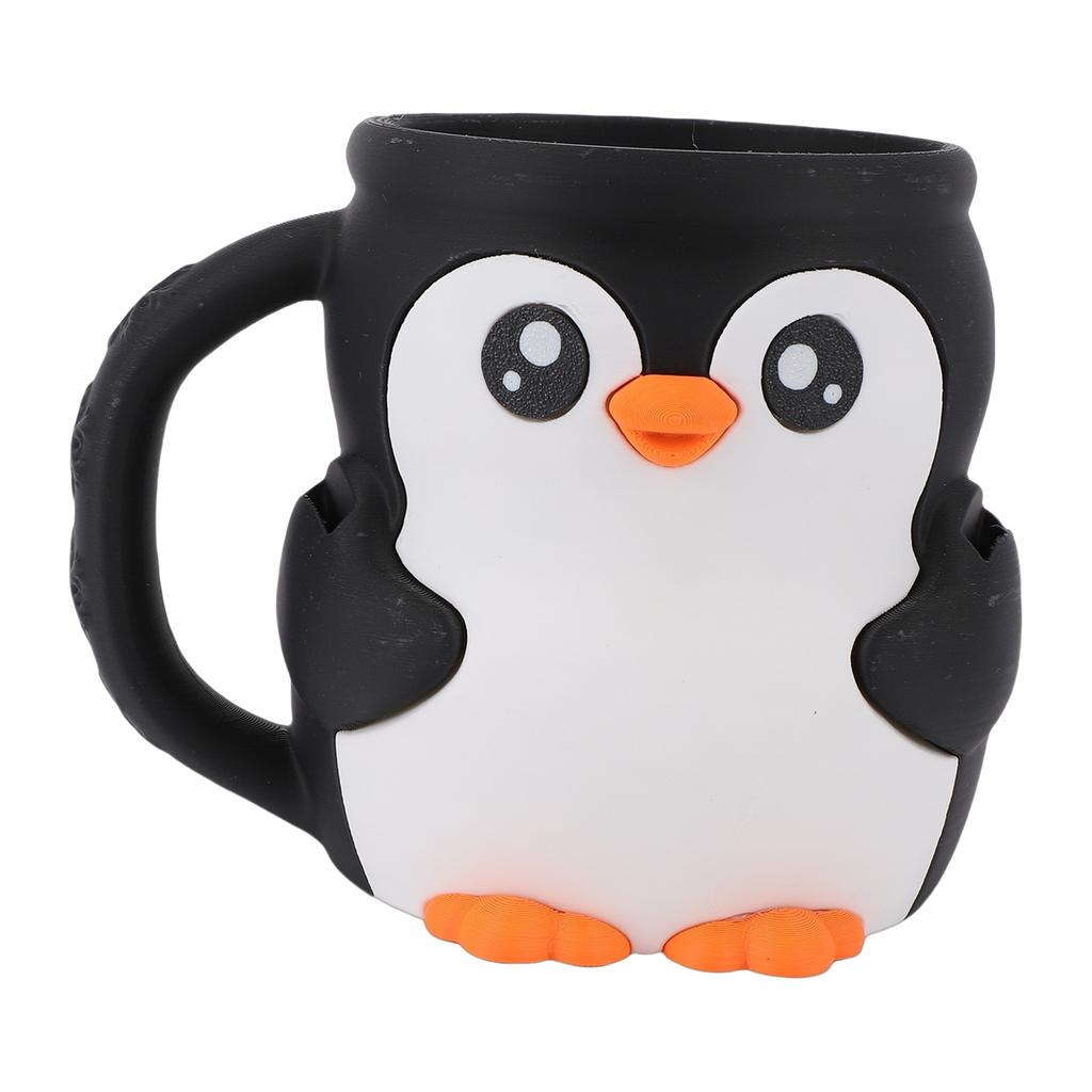 Ice Cream Pint Holder PLA Cartoon Penguin Insulated Ice Cream Pint Container Cup Sleeve with 2 Spoons for Home