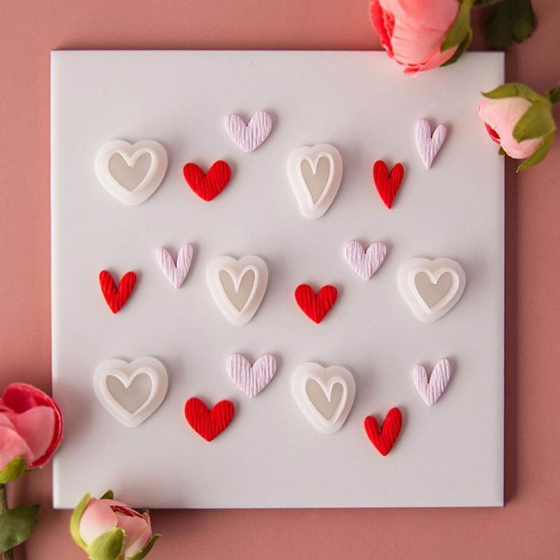 Heart Modelling Clay Earring Mold Mini Heart Earring Jewelry Ornament
