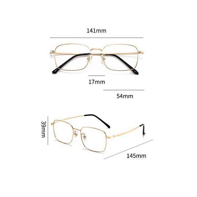 Women's Vintage Square Myopia Glasses Men Business Anti Blue Light Near Sight Eyeglasses Luxury Metal Frame Minus Sight Eyewear