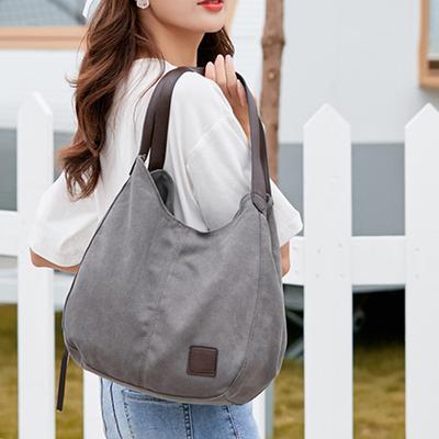 Large Capacity Canvas Shoulder Bag Casual Top-Handle Bag  Daily Use Handbag Lady Shopping Totes Travel Bag