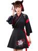 Qichenk Taisho Roman Hakama Schrein-Jungfrau Kimono Hanfu Kostüm Katze Cosplay Ethnische Kostüme Große Größen Kurz Schwarz L Damen