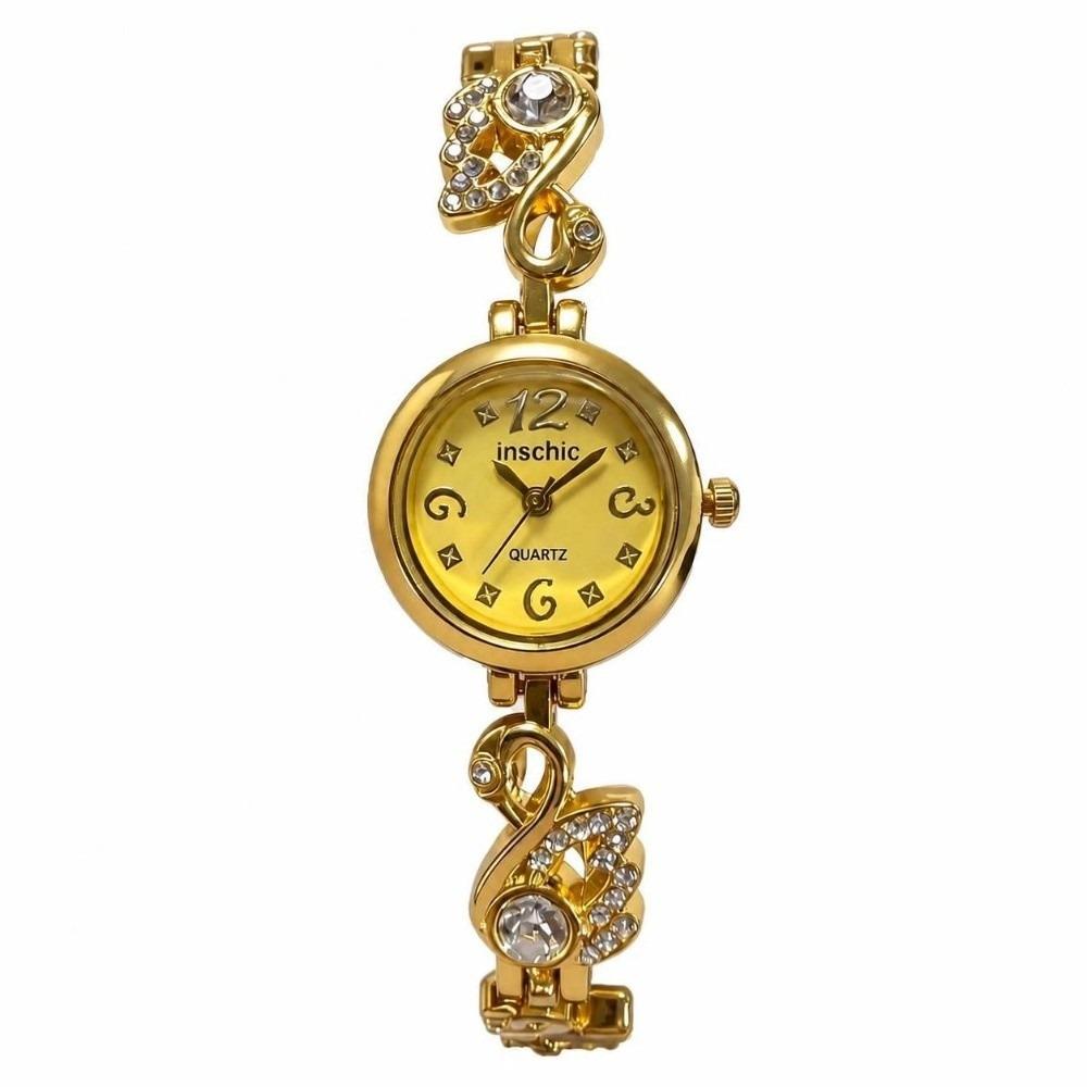 Small Dial Women Watch Round Bracelet Ladies Wristwatch Luxury Diamond Inlaid Watch Daily Use