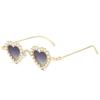New love-shaped diamond-encrusted sunglasses, personalized small-frame yk diamond glasses, European and American fashion sunglasses for women