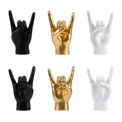 "Rock and Roll" Crafts Hand Gesture Statue Party Livehouse Day Music Theme Crafts Centerpieces Statue Bar Party