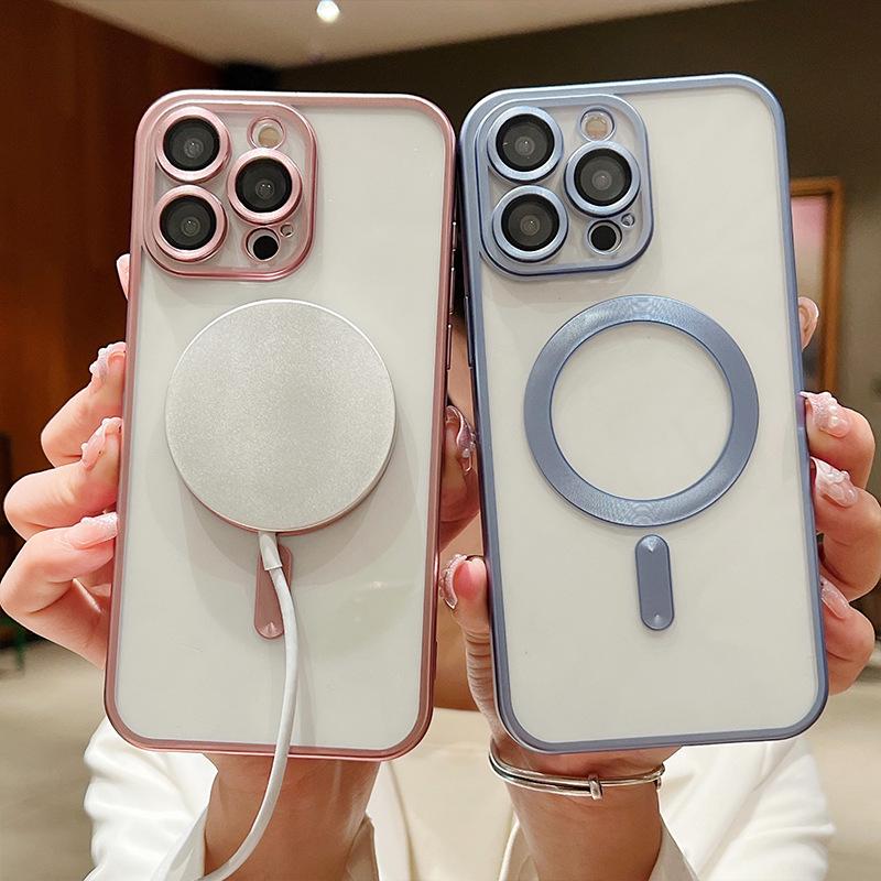 Magnetický kryt pro iPhone 17 Air s fólií na objektiv pro Apple 15 Pro Max - Špičkový měkký obal