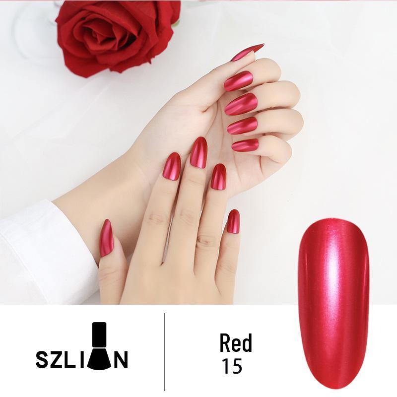 Long-Lasting Silver Metallic Mirror Nail Polish, Multicolor Glossy Finish