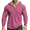 Men's Solid Color Stand Collar Button Sweatshirt Hoodie Men's Sports Large Size Casual Sweatshirt