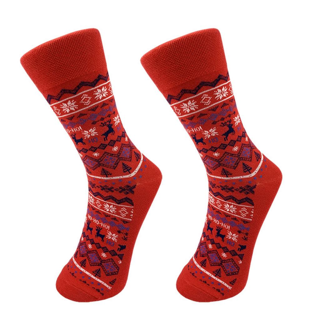 Christmas Gift: Mid-calf Socks, Elk Pattern Trendy Cotton Socks