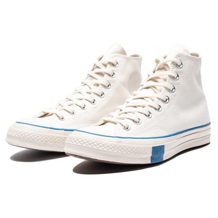 Undefeated x Converse Chuck 70 High Fundamentals - Parchment Unisex Sneakers White Black Imperial-Blue 171161C
