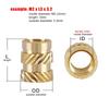 50/100 pezzi M1.6 M2 M2.5 M3 M4 Dado a Inserimento Solido in Ottone Rame per Stampaggio a Iniezione a Caldo/Fusione a Caldo Filettatura Doppia Twill Zigrinata