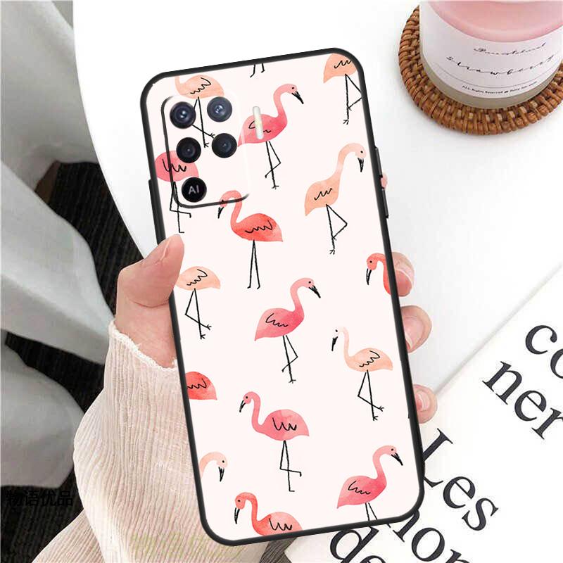 Flamingo Case For Oppo A58 A5 Pro A15 A16 A17 A57 A77 A94 A74 A54 A76 A96 A40 A60 A80 A18 A38 A78 A98